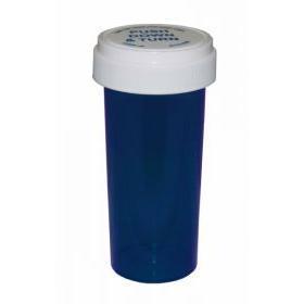 Pharmacy Vials with Reversible Cap, BLUE 16 Dram Dual Purpose, Caps Included [QTY.240]